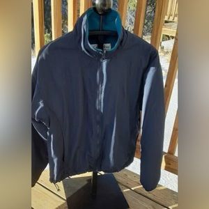 Columbia Womens Jacket Navy Blue with Teal Green Fleece Lining Size XL